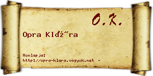 Opra Klára névjegykártya