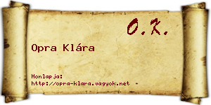 Opra Klára névjegykártya