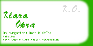 klara opra business card